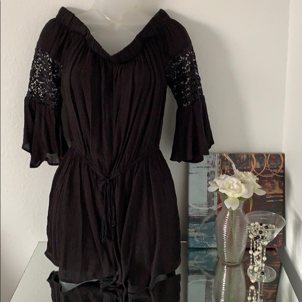 Off the shoulder romper shorts